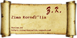 Zima Kornélia névjegykártya